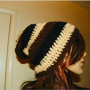 Men Women Slouch Beanie Unisex  Hand Crochet One of a Kind